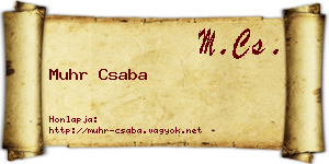 Muhr Csaba névjegykártya