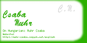 csaba muhr business card